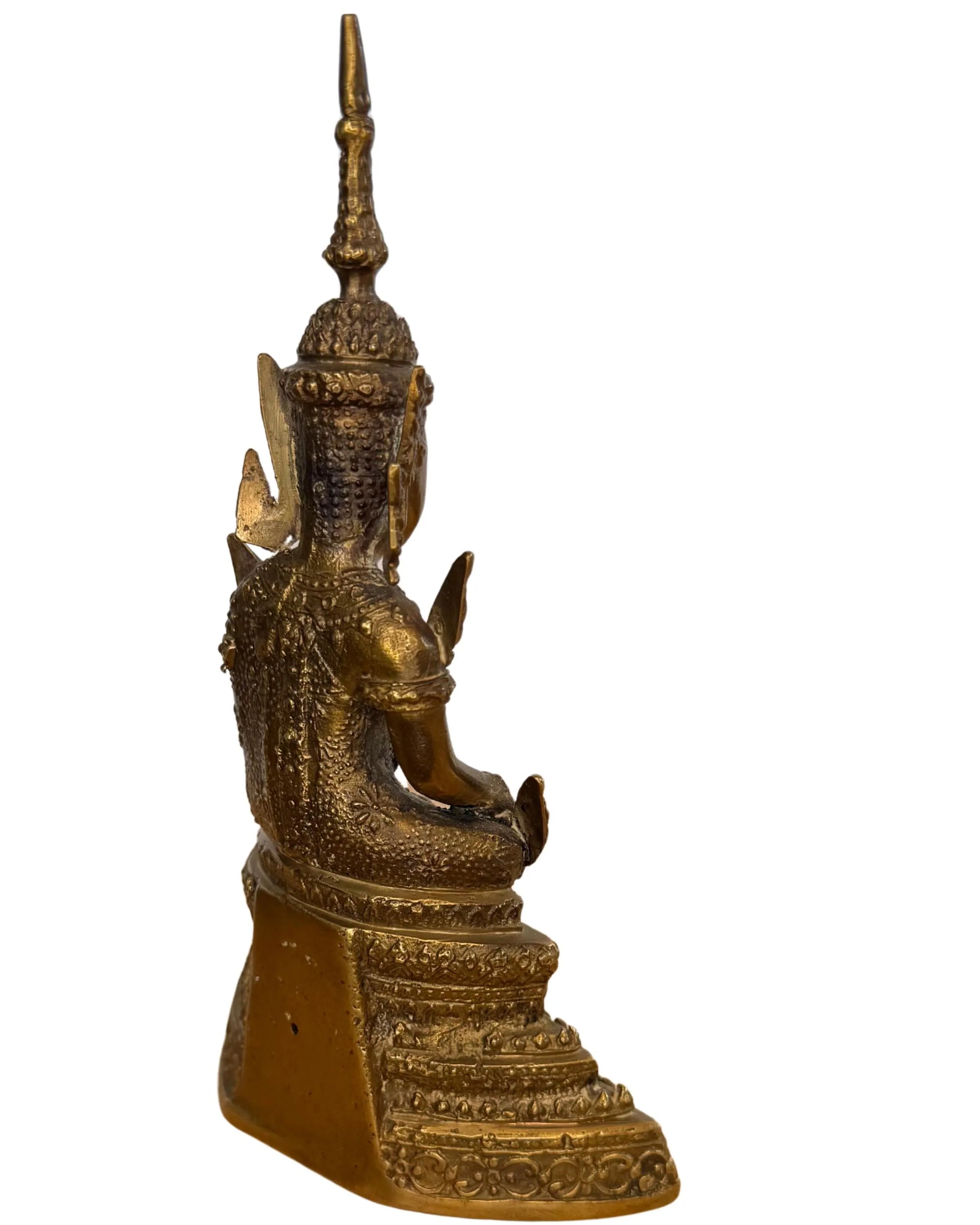 Seated Buddha statue Thailand bronze decorative golden appearance