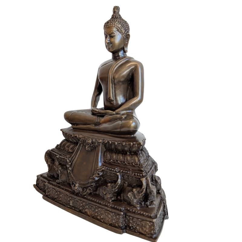Classical Buddha in Dhyana Mudra on an ornate pedestal