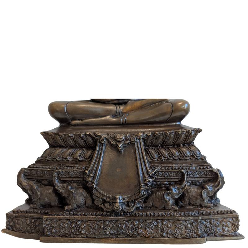 Seated Buddha in Dhyana Mudra with elephant base
