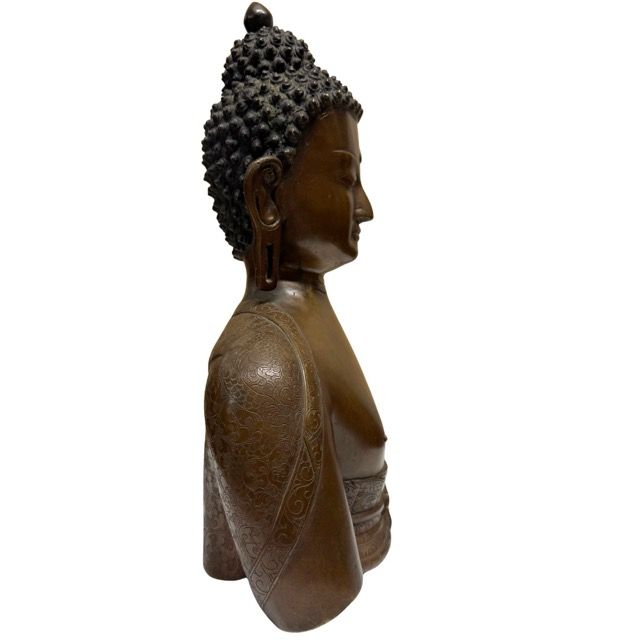 Bronze Buddha bust from Nepal in Newar style