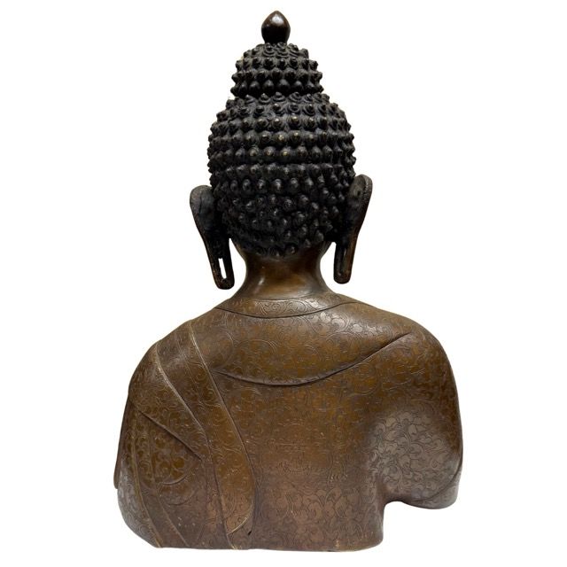 Bronze Buddha bust from the Patan tradition of Nepal