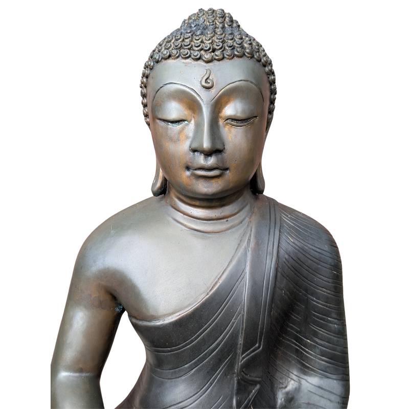 Buddha in Dhyana Mudra from Sri Lanka, bronze statue