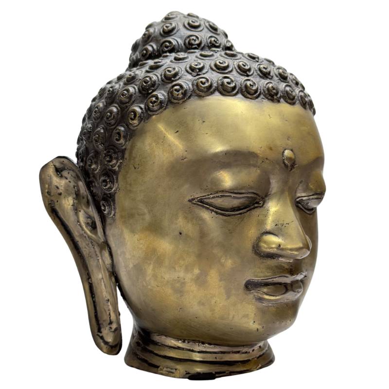 Buddha head bronze classical style Asian Buddhist art