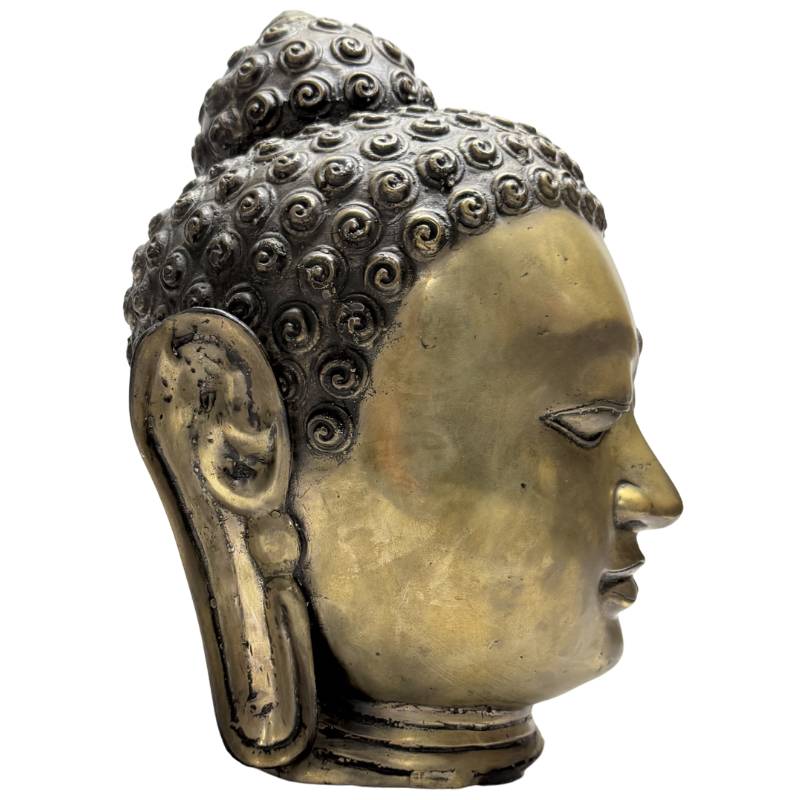 Buddha head bronze sculpture Southeast Asia Buddha statue