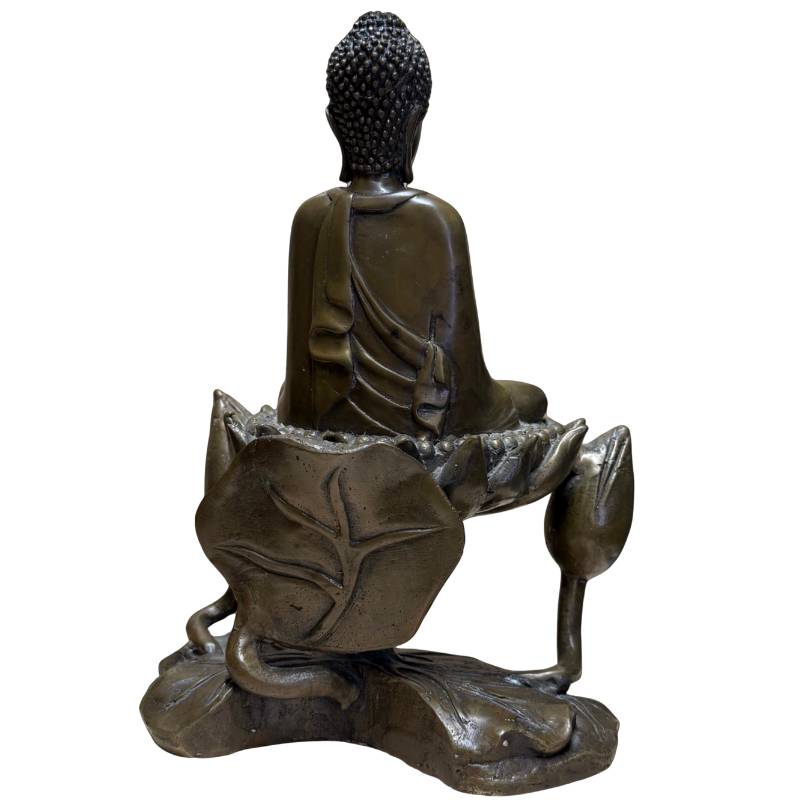 Buddha on a lotus base for meditation space, altar, yoga room, or practice room