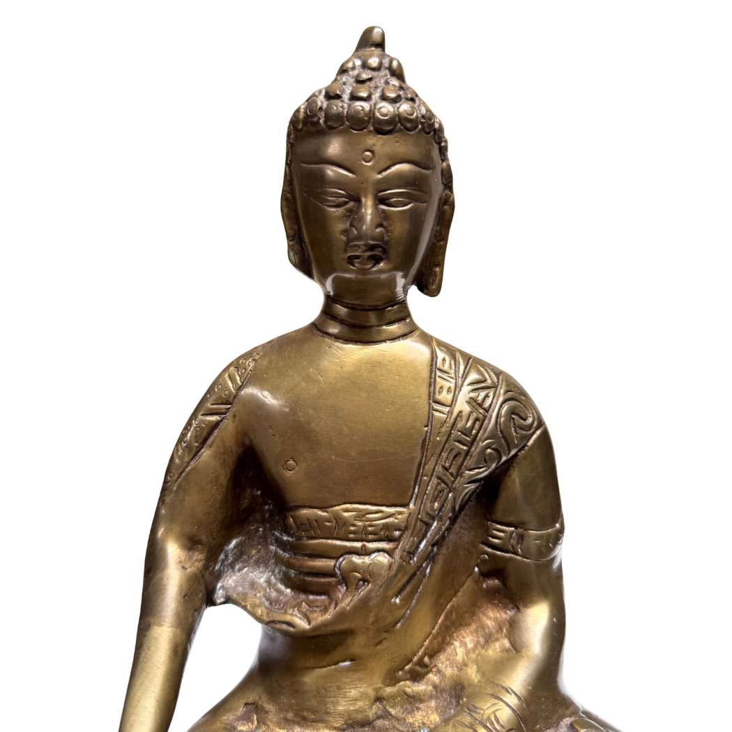 Sino-Tibetan Buddha seated on a lotus pedestal, traditional Buddhist motif