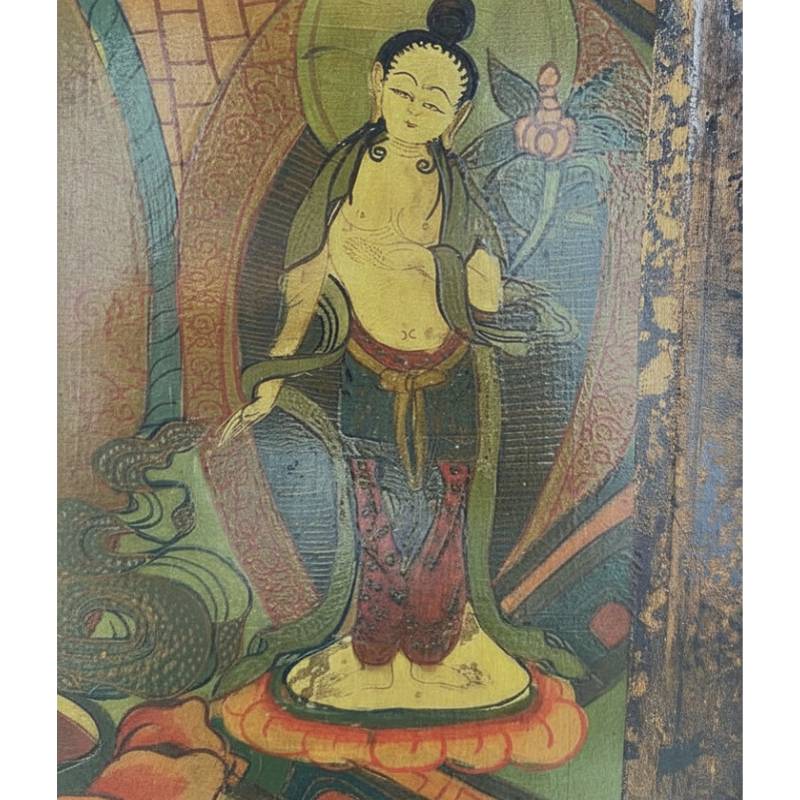 Buddha thangka panel spiritual wall decoration Asian art