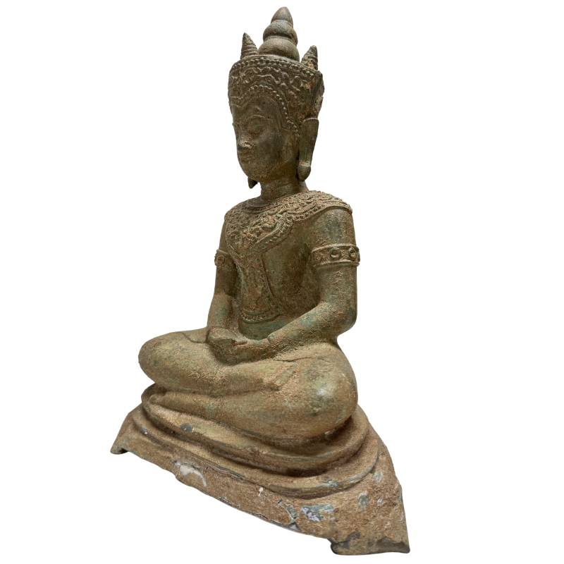 Bronze Buddha statue, authentic patina, natural aging