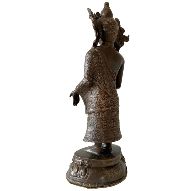 Dipankara Buddha statue in bronze, Himalayan style