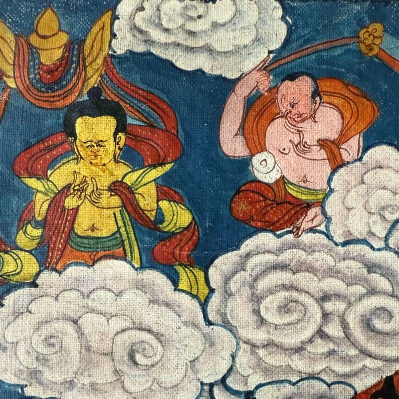 Buddhist mandala thangka on canvas for peace and focus