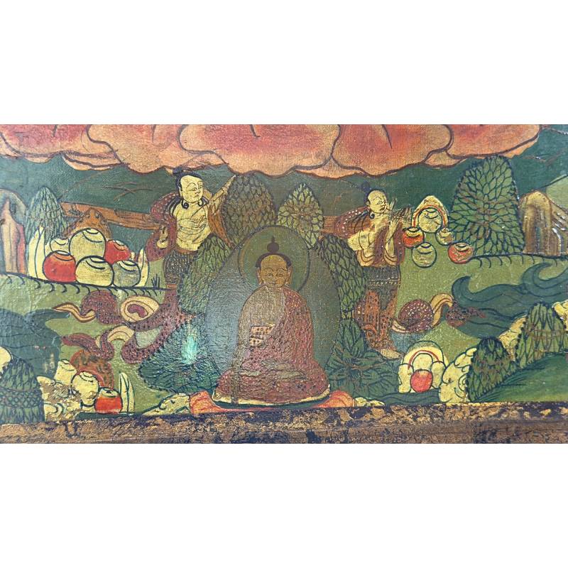 Buddhist painting of Avalokiteshvara, four-armed bodhisattva, on panel