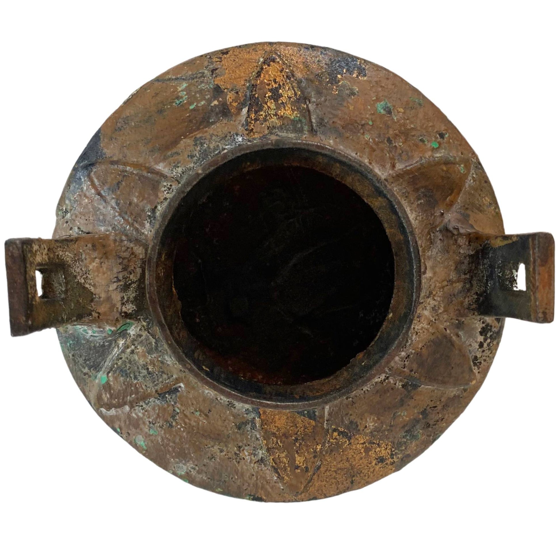A glimpse into the opening of the cast-iron barrel, with a view of the thick, robust walls.
