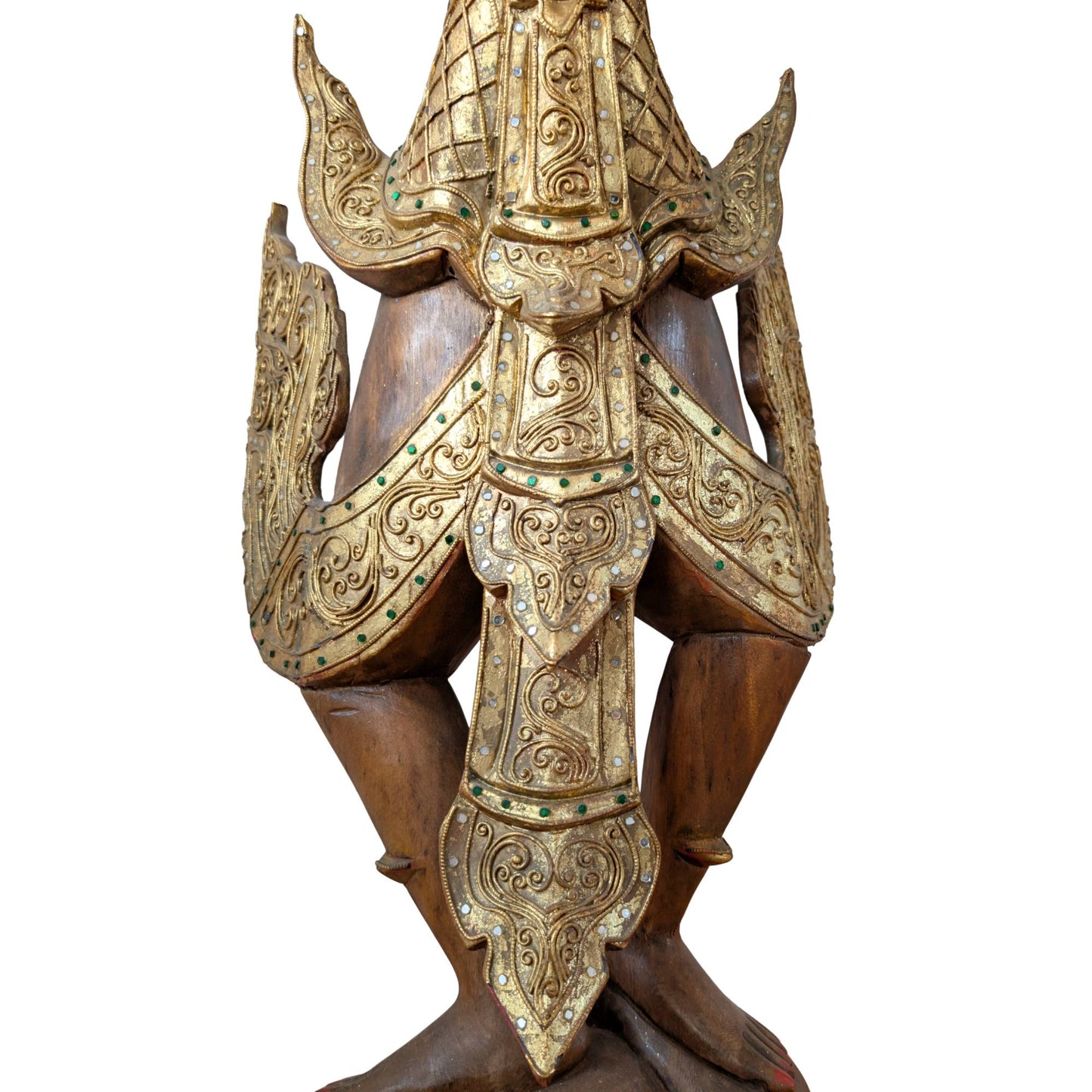Detail of the pointed traditional Burmese headdress.