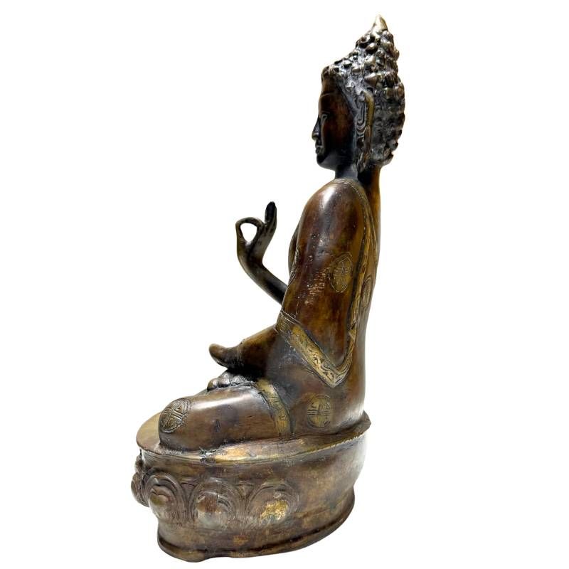 Antique bronze Buddha statue from the Himalayan region