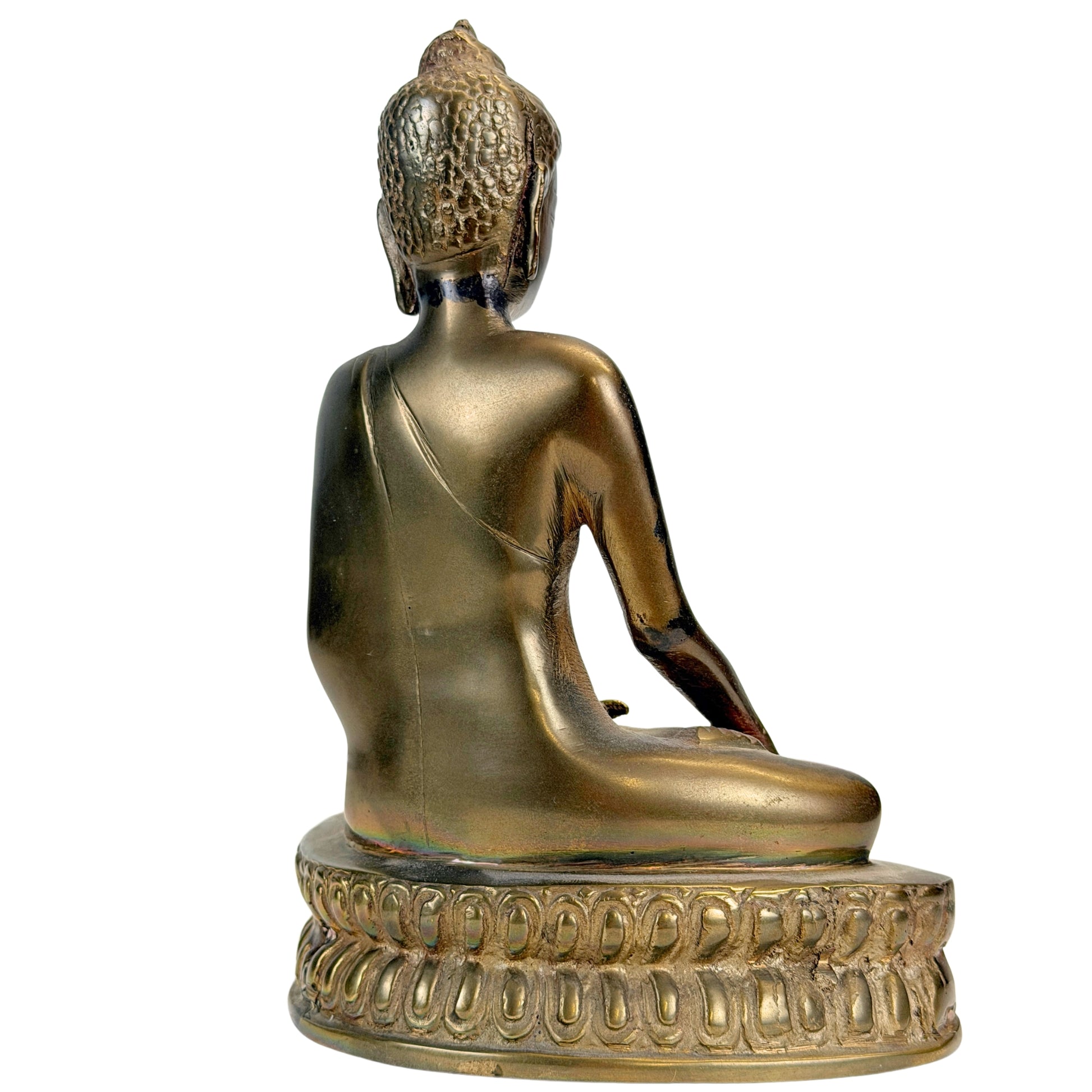 Bronzen Boeddha met resten van historische vergulding