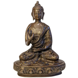 Bouddha à Vitarka Mudra – statue ancienne en bronze – lot 121