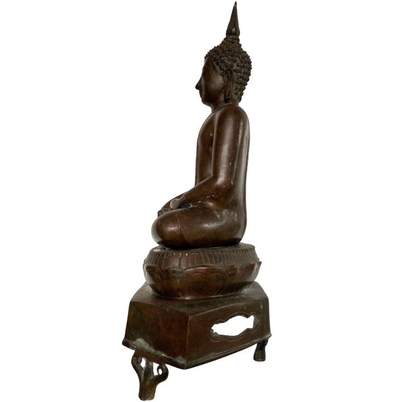 Bronze Buddha statue Bhumisparsha Thailand temple style