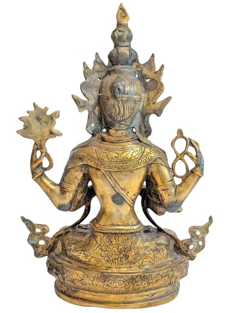 Bronze Buddha statue with four arms Chenrezig collector's item