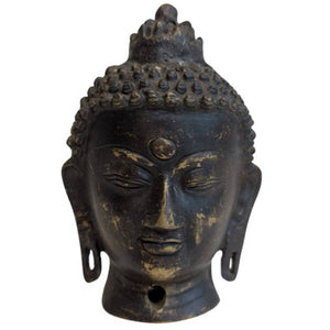 Ancienne tête de Bouddha en bronze de la région himalayenne