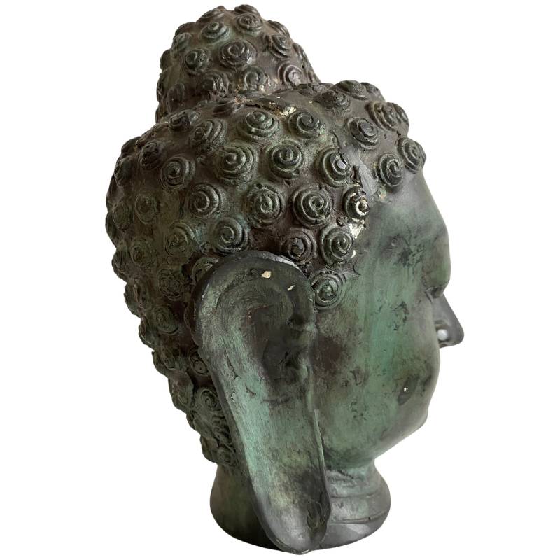 bronze Buddha head from Thailand