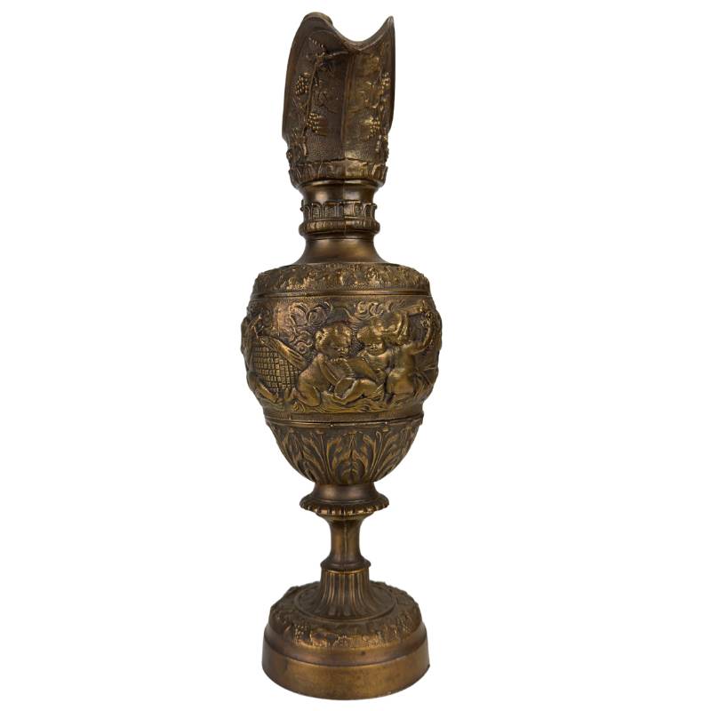 Bronze ewer in 19th-century style with cherub decoration