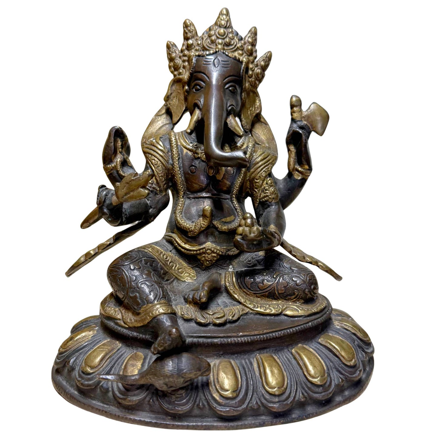 Bronze Ganesha statue as a symbol of prosperity, wisdom, and the removal of obstacles