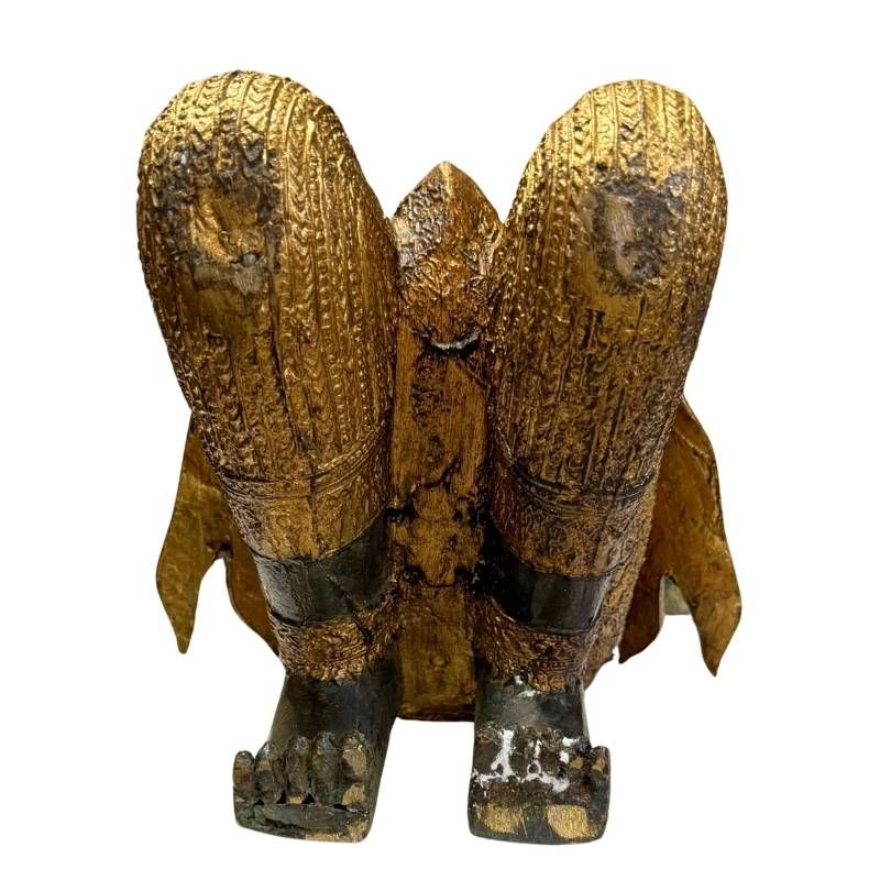 Thai bronze guardian figures as an antique set with an authentic appearance