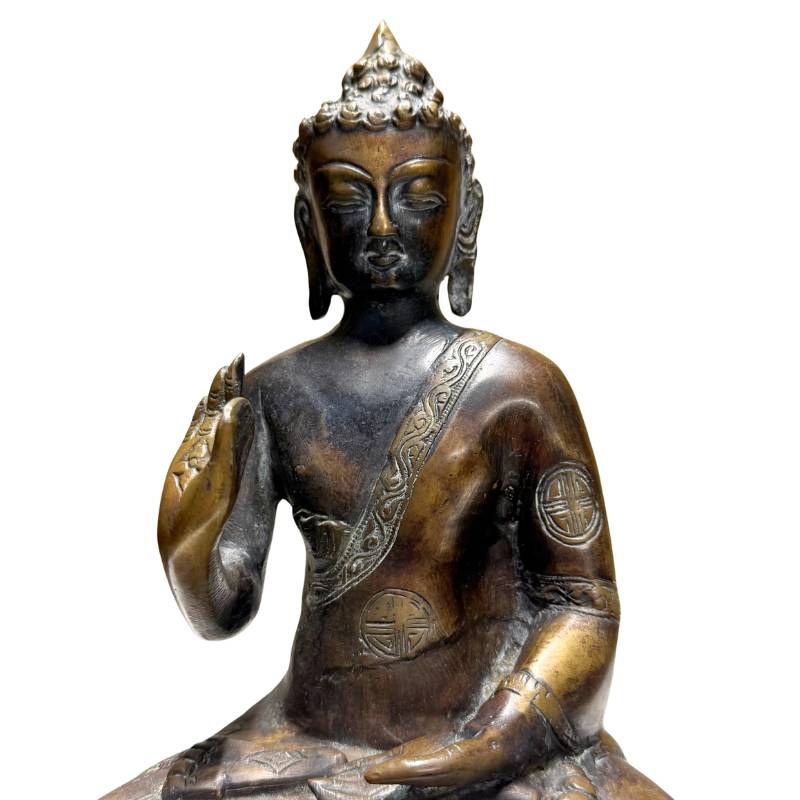 Antique bronze Buddha with a timeless and peaceful appearance
