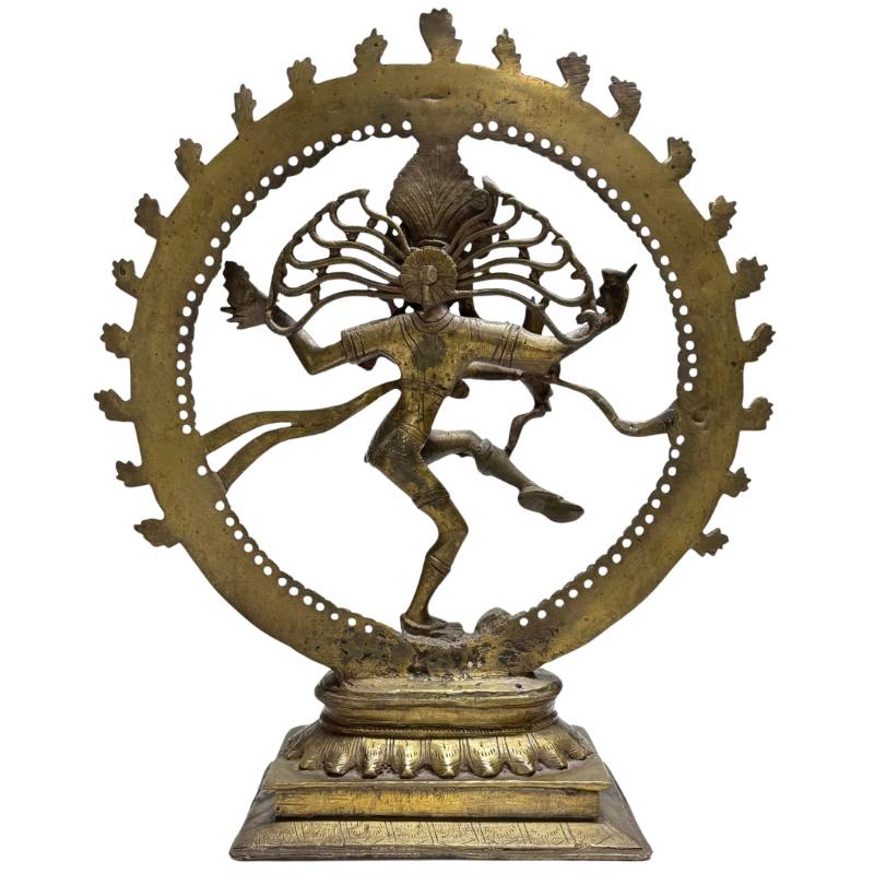 Bronze Nataraja Shiva in cosmic dance pose, Indian temple style