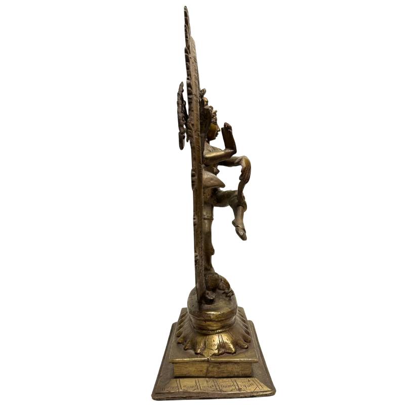 Bronze Nataraja with fiery cosmic circle, Indian temple style