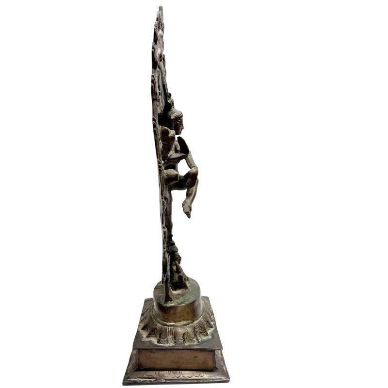 Bronze Shiva Nataraja statue India cosmic dance with natural patina