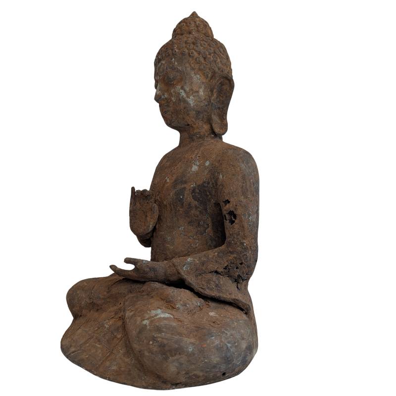 Bronze temple Buddha Burma hollow cast antique Buddha statue