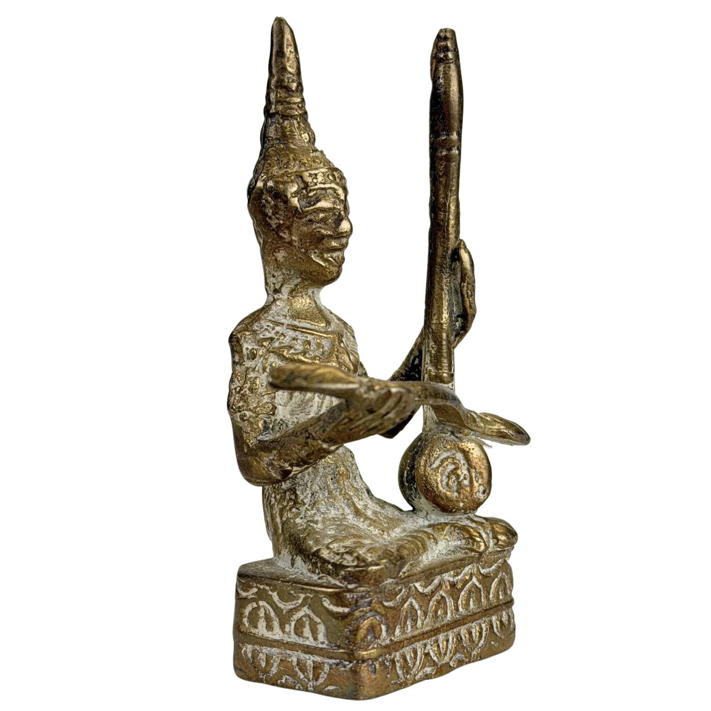 Thai bronze figure with traditional musical instrument