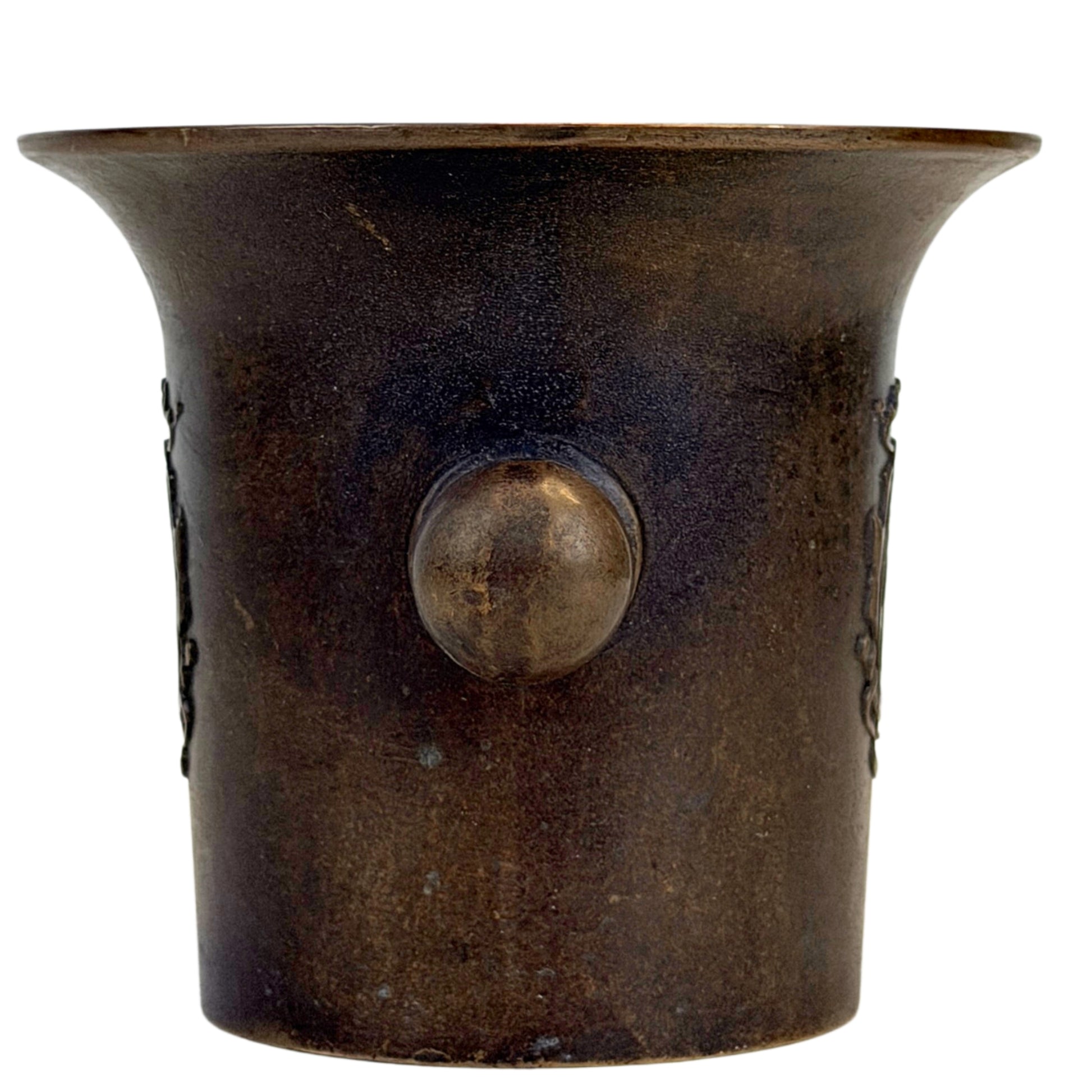 Crowned coat of arms on a late‑19th‑century bronze compass