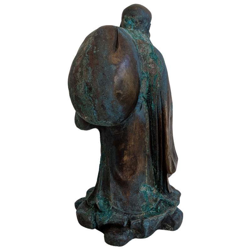 Ancient Chinese bronze Budai statue