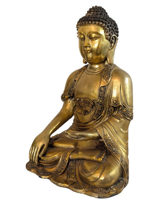 Exclusive gilded Buddha statue for spiritual peace and Feng Shui authority.