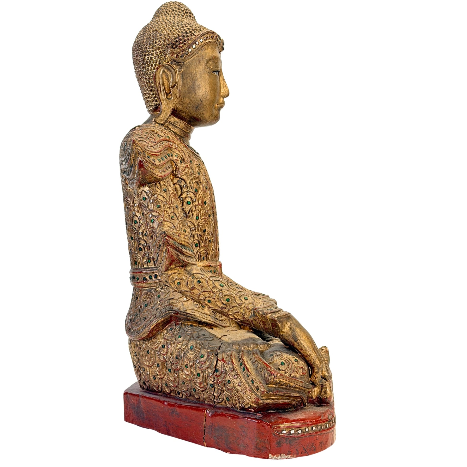 Right profile of the seated Burmese Jambupati Buddha, SKU 738