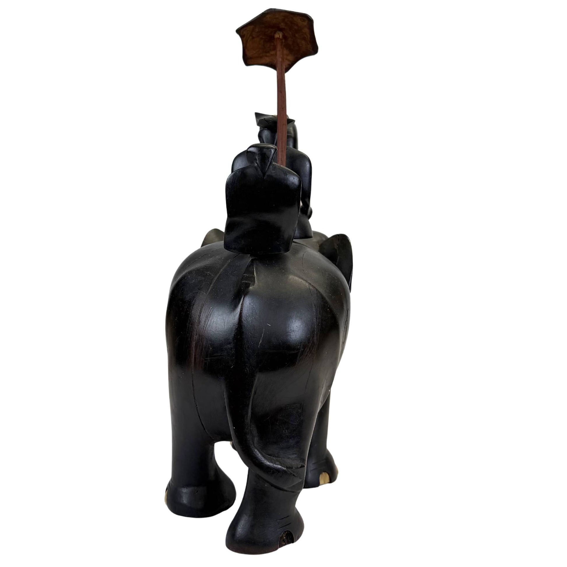 Ceylon antique woodcarving mahout rider figure