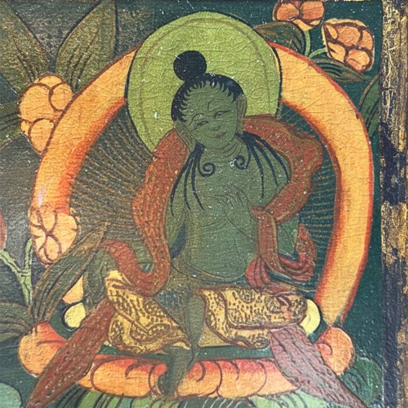Chenrezig thangka hand-painted with pigments on canvas