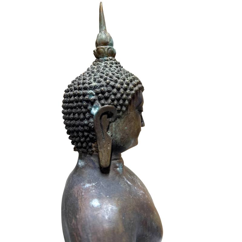 Chinese bronze Buddha statue with deep natural patina