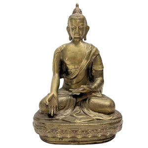 Statue de Bouddha en bronze chinois ornée de symboles Shou – Fin de la période Qing – Lot 458