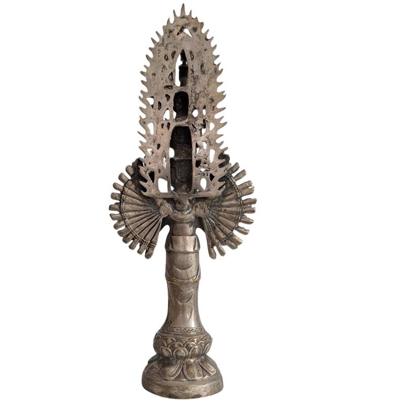 Bronze Guanyin statue from China with esoteric form and temple iconography