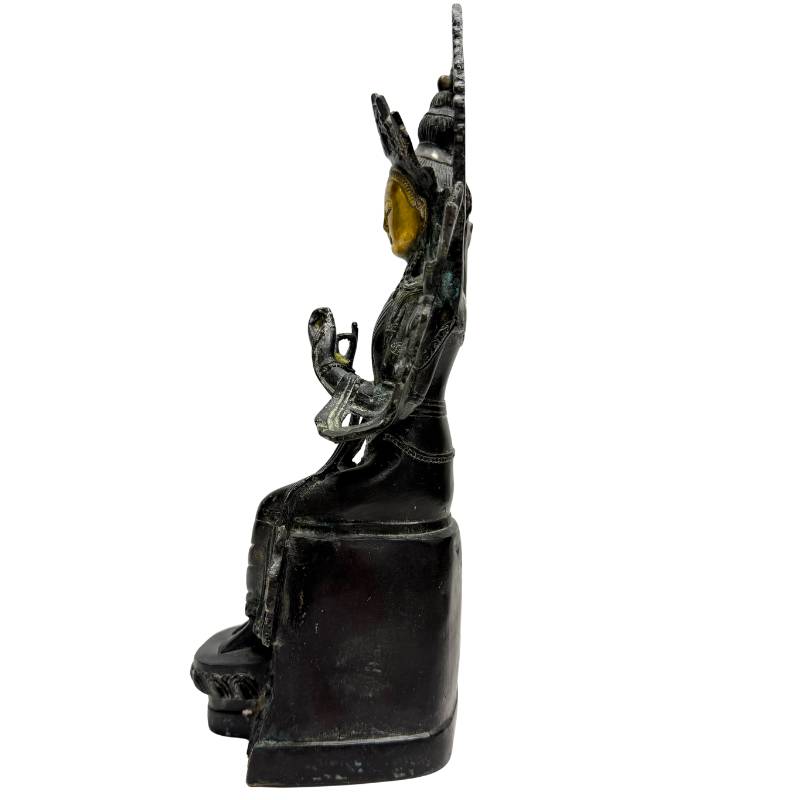 Chinese bronze bodhisattva statue with gilded face