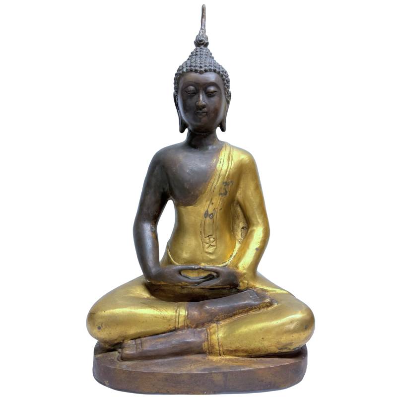 Chinese bronze meditation Buddha in Dhyana Mudra, Yongle-style Revival, closed base