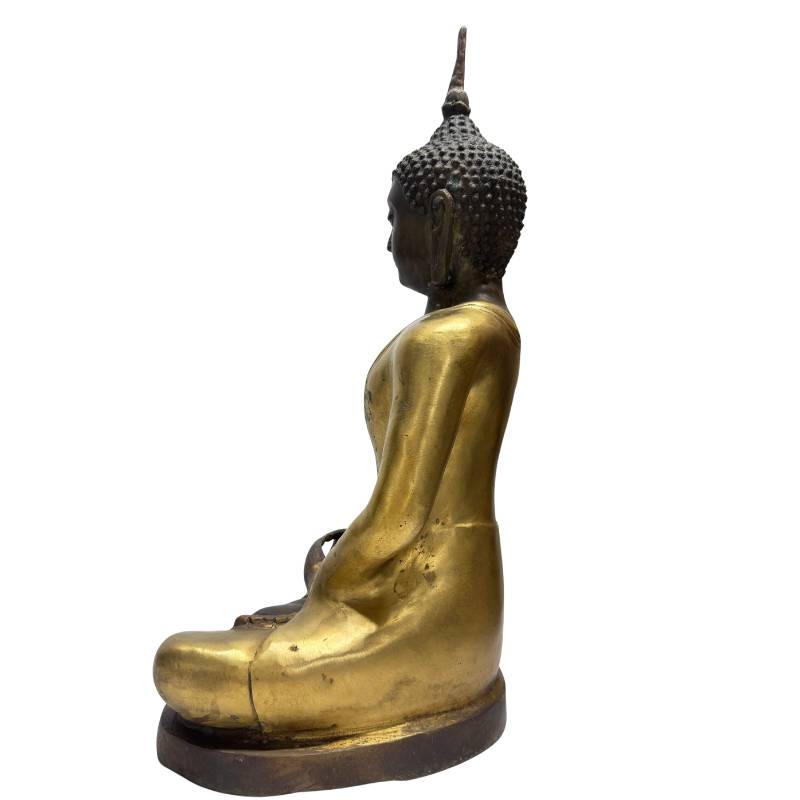 Chinese bronze temple Buddha in Dhyana Mudra, 20th century