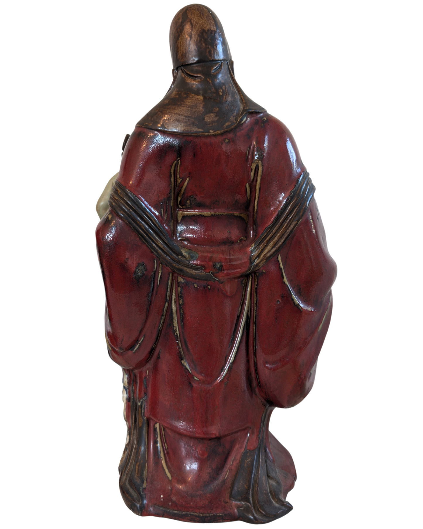 Chinese star god Shou with the peach of immortality and crane. Back