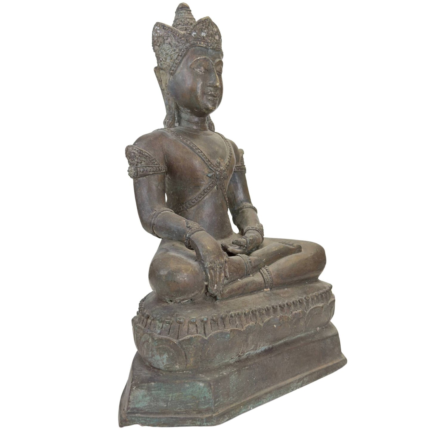 Crowned Buddha in bronze, presumably Thailand, 19th century