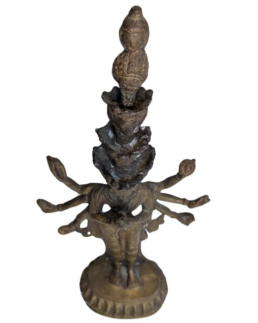 Museum-quality Asian bronze cuprite patina detail