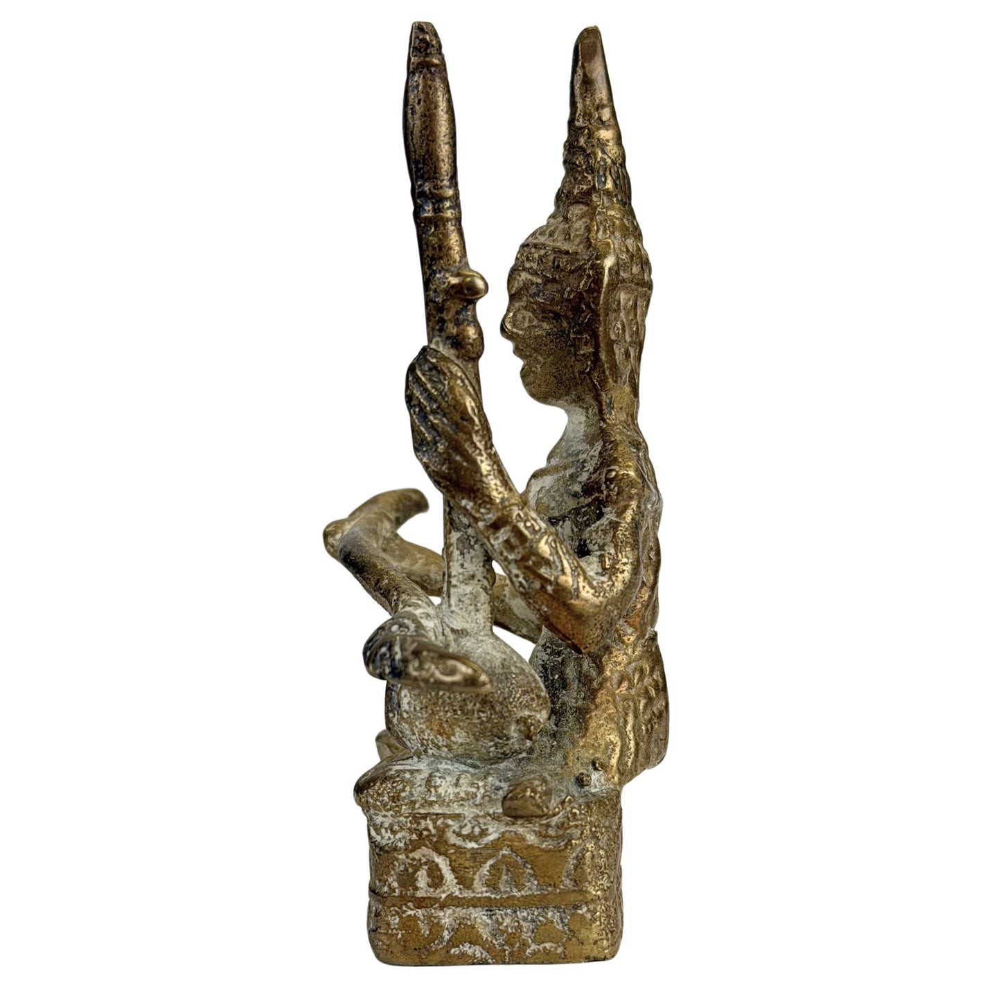 Decorative Thai bronze musician figure for Asian interior