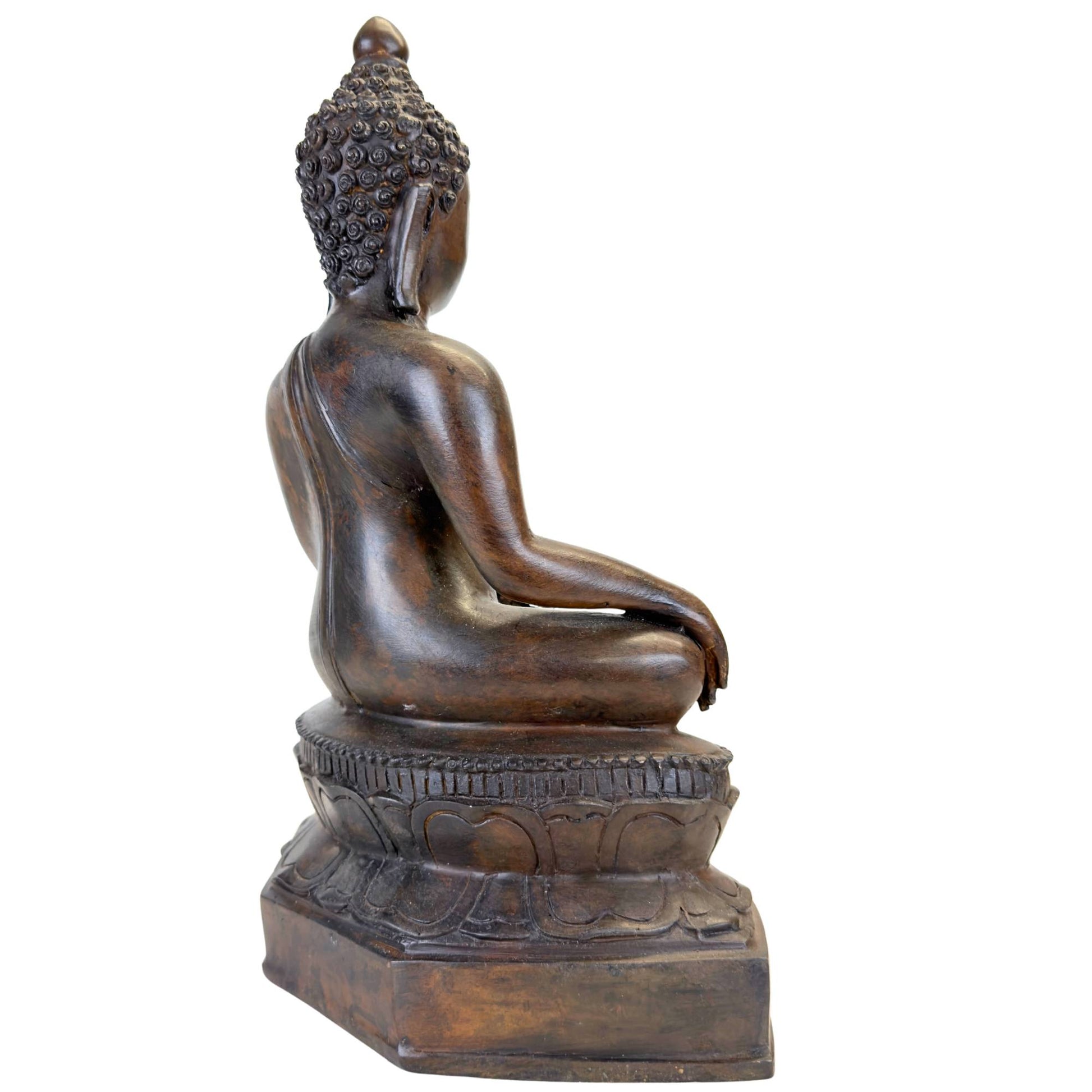 Detail of the hand in Bhumisparsha Mudra (touching the earth).